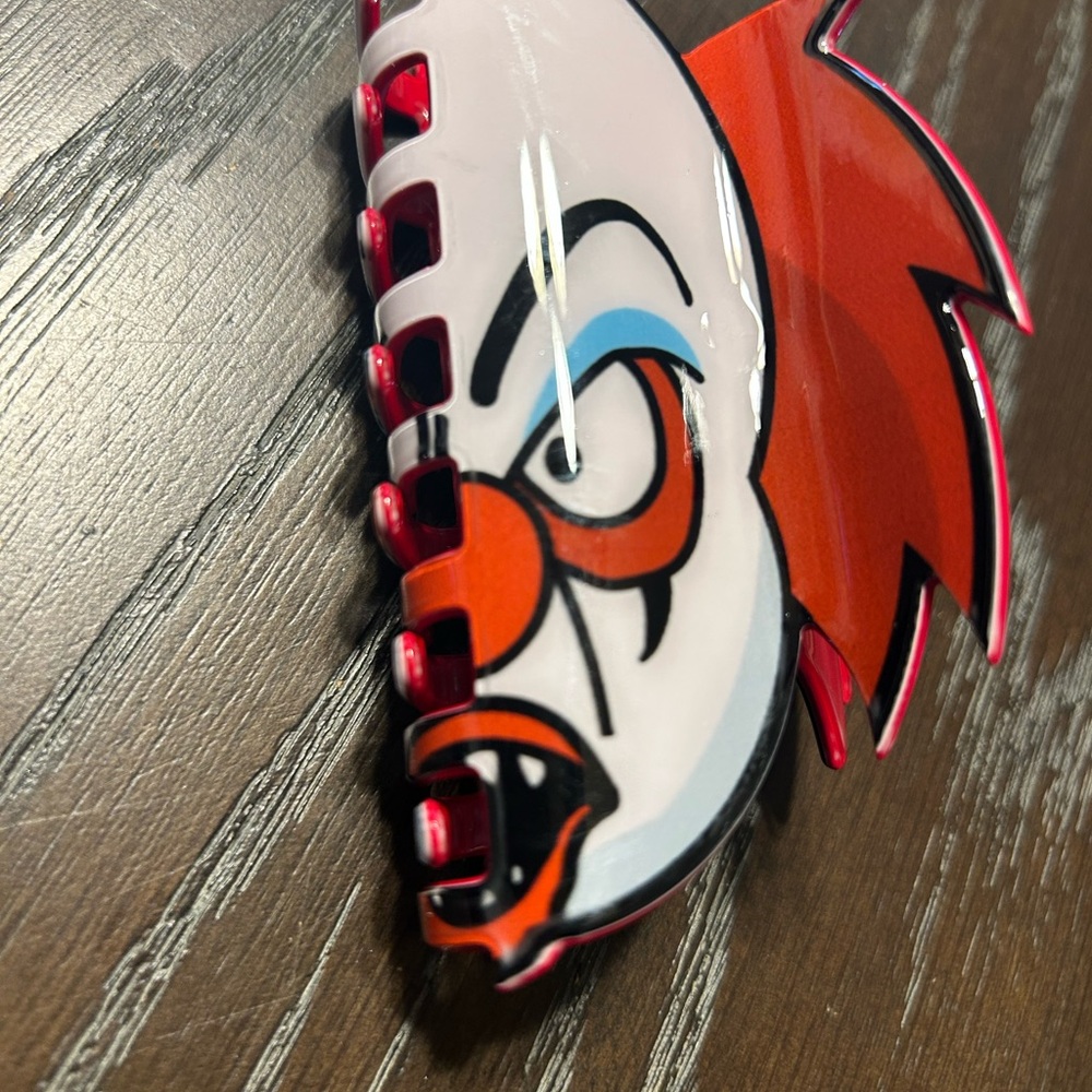 Scary Clown Face Hair Clar- White, Red, Orange, Blue